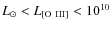 $L_{\odot} < L_{\rm [O~III]} < 10^{10}$
