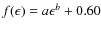 $f(\epsilon)=a\epsilon^{b}+0.60$