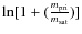 $\ln [1+(\frac {m_{\rm pri}}{m_{\rm
sat}})]$