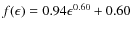 $f(\epsilon)=0.94\epsilon^{0.60}+0.60$
