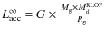 $L_{\rm acc}^{\infty} = G \times \frac {M_{\rm g}\times M_{\rm d}^{\rm RLOF}}{R_{\rm g}}$
