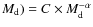 $M_{\rm d})=C\times M_{\rm d}^{-\alpha}$