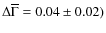$\Delta\overline{\Gamma}=0.04 \pm 0.02)$