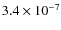 $3.4 \times 10^{-7}$