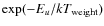 $\exp(-E_{u}/kT_{\rm weight})$