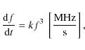 \begin{displaymath}\frac{{\rm d}f}{{\rm d}t}=kf^3~\left[\frac{\rm MHz}{\rm s}\right] ,
\end{displaymath}
