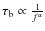 $\tau_{\rm b}\propto \frac{1}{f^\alpha}$