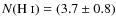 $N({\rm H~\mathsc{i}}) = (3.7\pm 0.8)$