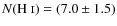 $N({\rm H~\mathsc{i}}) = (7.0\pm 1.5)$