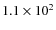 $1.1\times 10^2$