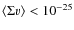$\langle\Sigma
v\rangle < 10^{-25}$