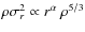 $\rho\sigma^2_r \propto
r^{\alpha}~ \rho^{5/3}$