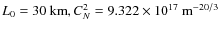 $L_{0}=30~{\rm km}, C_{N}^{2}=9.322\times 10^{17}~{\rm m}^{-20/3}$
