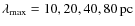 $\lambda_{{\rm max}}=10,20,40,80\:{\rm pc}$