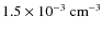 $1.5\times10^{-3} \ \rm {cm^{-3}}$