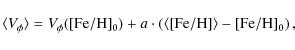 \begin{displaymath}\langle V_\phi \rangle = V_\phi({\rm [Fe/H]}_0) + a\cdot \left( \langle {\rm [Fe/H]}\rangle - {\rm [Fe/H]}_0 \right),
\end{displaymath}