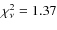$\chi^2_\nu=1.37$
