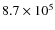 $8.7 \times 10^5$