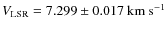 $V_{\rm LSR} = 7.299\pm 0.017\ensuremath{~{\rm km~s^{-1}}} $