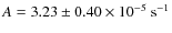$A = 3.23\pm 0.40\times10^{-5}\ensuremath{~{\rm s^{-1}}} $