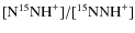 $[\ensuremath{{\rm N}^{15}{\rm NH}^+} ]/[\ensuremath{^{15}{\rm NNH}^+} ]$