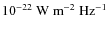 $10^{-22}~{\rm W~m^{-2}~Hz^{-1}}$