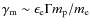 $\gamma_{\rm m} \sim \epsilon_{\rm e} \Gamma m_{\rm p}/m_{\rm e}$