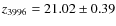 $z_{3996}=21.02\pm 0.39$