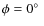 $\phi = 0\hbox{$^\circ$ }$