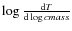 $\log \frac{{\rm d}T}{{\rm d}\log cmass}$