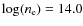 $\log(n_{\rm e})= 14.0$