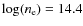 $\log(n_{\rm e})= 14.4$
