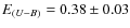 $E_{(U-B)}=0.38\pm0.03$