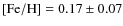 ${\rm [Fe/H]} = 0.17 \pm 0.07$