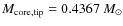 $M_{\rm core,tip} = 0.4367~M_{\odot}$