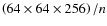 $\left(64 \times 64 \times 256\right) / n$