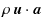 $\displaystyle \rho ~ \vec{u} \cdot \vec{a}$