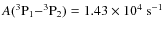 $A({\rm ^3P_1{-}^3P_2}) = 1.43 \times 10^4\ \rm s^{-1}$
