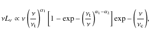 \begin{displaymath}\nu L_{\nu} \propto \nu \left(\frac{\nu}{\nu_{{\rm t}}}\right...
..._{2}}} \right] \exp{-\left(\frac{\nu}{\nu_{{\rm c}}}\right)} ,
\end{displaymath}