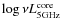 $\log{\nu L^{{\rm core}}_{{\rm 5GHz}}}$
