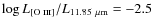 $\log{L_{[\mbox{\scriptsize O {\sc iii}}]} /\/ L_{{\rm 11.85}~\mu{\rm m}}}=-2.5$