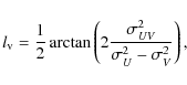 \begin{displaymath}l_{\rm v} = \frac{1}{2} \arctan \left( 2\frac{\sigma_{UV}^2}{\sigma_{U}^2-\sigma_{V}^2}\right),
\end{displaymath}