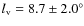 $l_{\rm v} = 8.7 \pm 2.0^\circ$