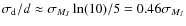 $\sigma_{\rm d}/d \approx \sigma_{M_J} \ln(10)/5 = 0.46
\sigma_{M_J}$