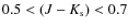 $0.5 < {\ensuremath{(J-K_{\rm s})} }< 0.7$