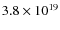 $3.8\times
10^{19}$