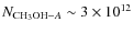 $N_{{\rm CH_3OH-}A}\sim 3 \times 10^{12}$