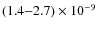 $(1.4{-}2.7)\times 10^{-9}$