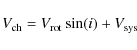 \begin{displaymath}V_{\rm ch}=V_{\rm rot}\sin(i)+V_{\rm sys}
\end{displaymath}