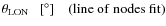 $\theta_{\rm LON}\ \ \ [^{\circ}]\ \ \ \ ({\rm line\ of\ nodes\ fit})$